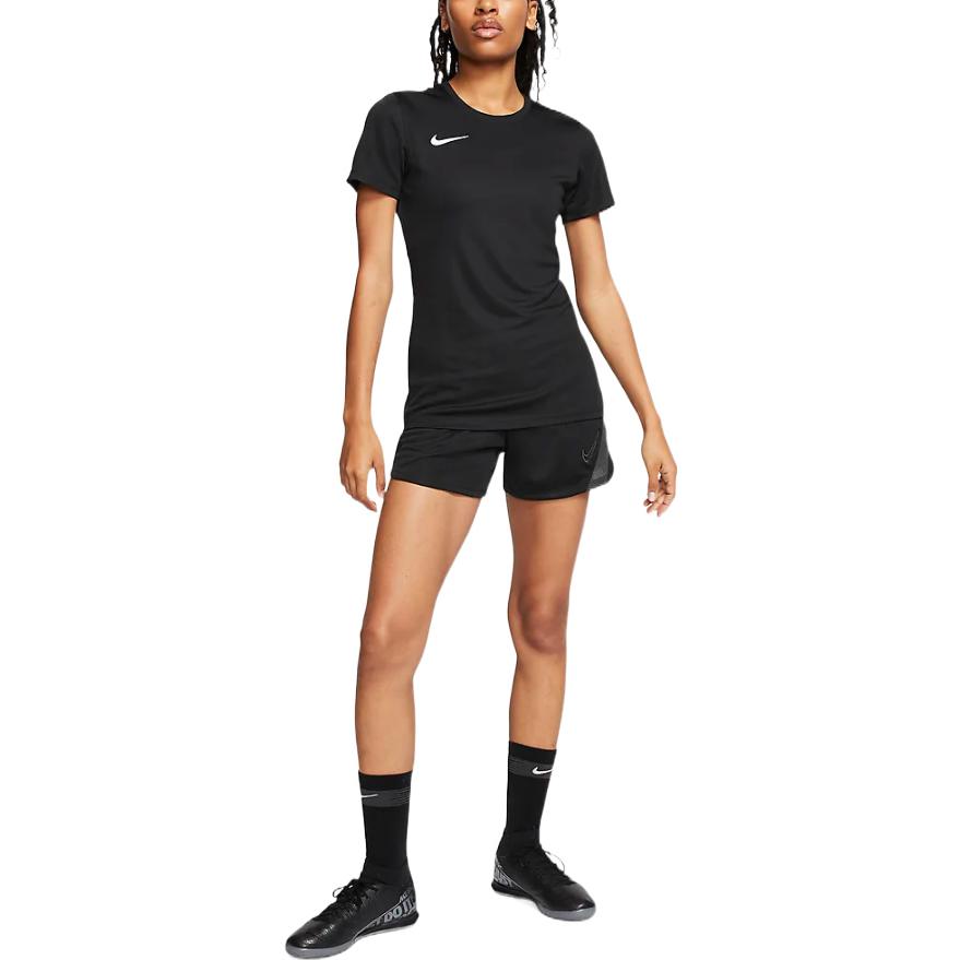 Nike Женские черные футболки с круглым вырезом, умеренный прямой крой, BV6728-010