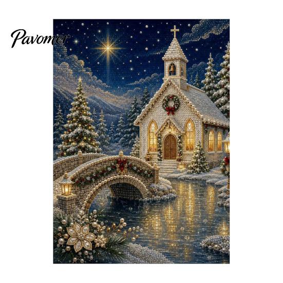DIY Christmas Gift Ideas Faux Pearl Art Kit, Church Painting Jesus Kit Holy Family Wall Decor Craft for Adults, Handmade Holiday Textured