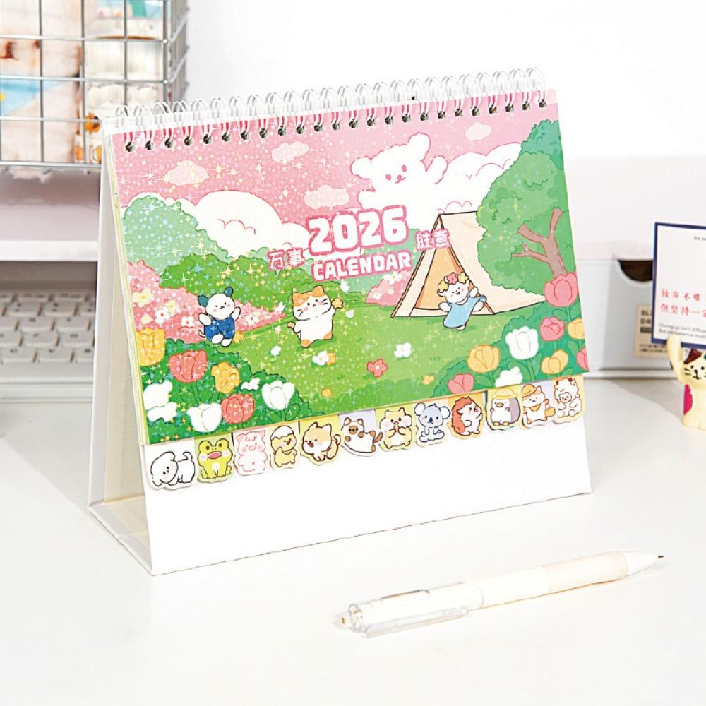 Coil Binding 2026 Desk Calendar Memo Notes Monthly & Daily Planner Monthly Calendar  School