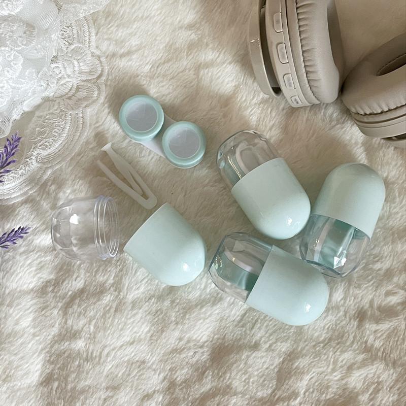 1 шт. Контейнер для контактных линз конфетного цвета, однотонный портативный футляр для контактных линз с пинцетом и присоской, набор для дорожного набора, держатель