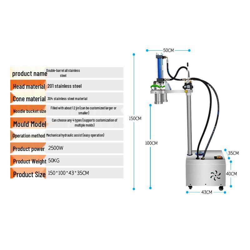 Автоматическая электрическая пресс-машина для лапши из нержавеющей стали для свежей гречневой и рамен-лапши