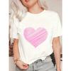 Oversized T Shirt Black Pink Heart Print Casual Wear For Women Summer Outfit Street Style Fashion Top