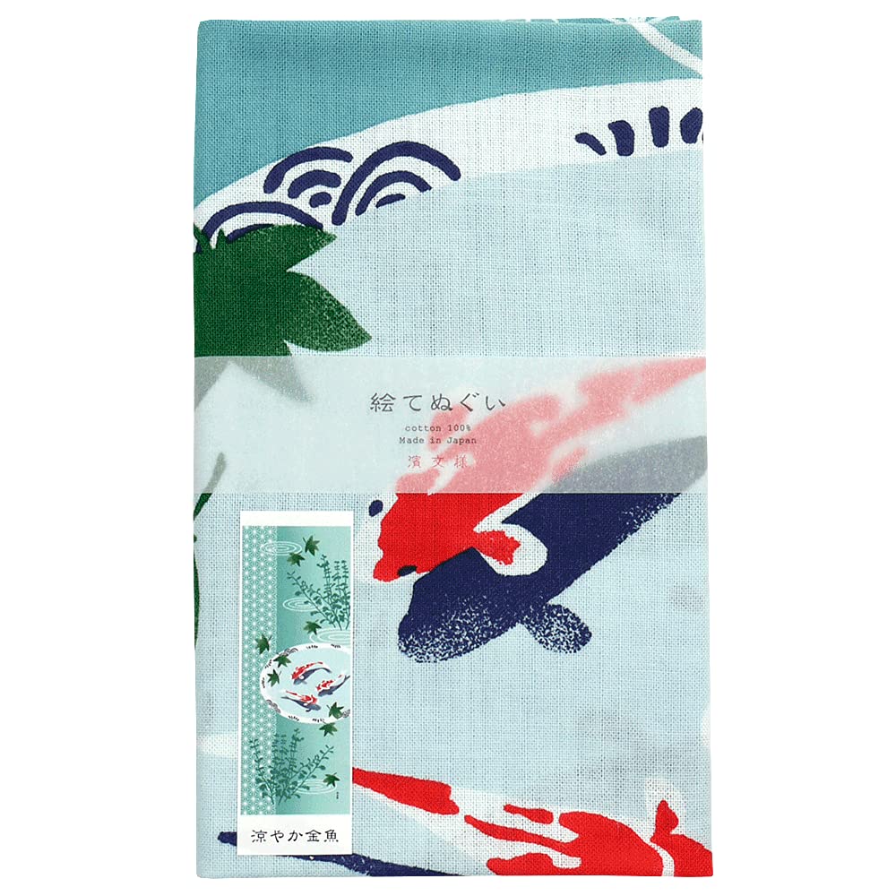 hamamonyo Picture Tenugui (hand towel) - Cool Goldfish