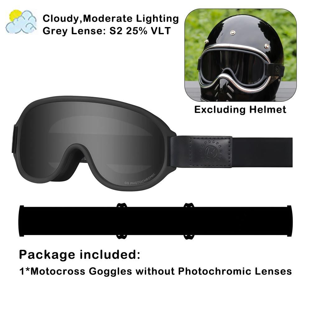 Photochromic Motocross Goggles Fit Small Helmet Polarized Anti Fog Motorcycle Goggles UV400 Moto Glasses for Dirt Bike Off Road