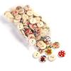 100pcs 15mm Mixed Round Pattern 2 Holes Wood Buttons Sewing