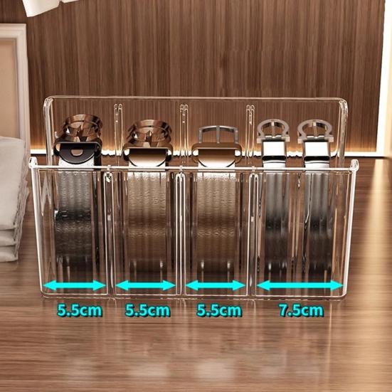 1/2Pcs Belt Storage Boxes Large Capacity 4 Grids Transparent Design Tie Belt