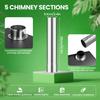 Outdoor Stove Wood Burning with 5 Pipes Accessories, Large Firebox Heating Cooking Hot Tent Camping Stove, Portable Stainless Steel for Outdoor,