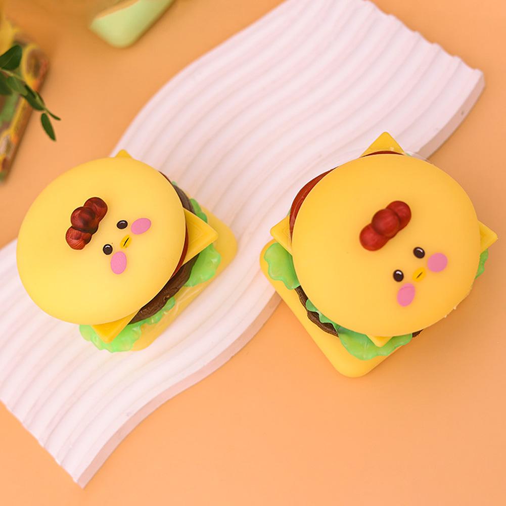 Cartoon Squeeze Toy Cute Animal Hamburger Stress Relief Toy DIY Stacking Food Squeeze Toy Gifts For Boys Girls