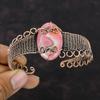 Rhodochrosite Copper Wire Wrapped Bangle Adjustable Cuff Bracelet Genuine Gemstone Bangle Handmade Bracelet Copper Wire Jewelry Gift For Her