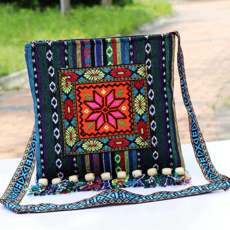Этническая сумка-кроссбоди ручной работы с вышивкой в стиле Юньнань для женщин
