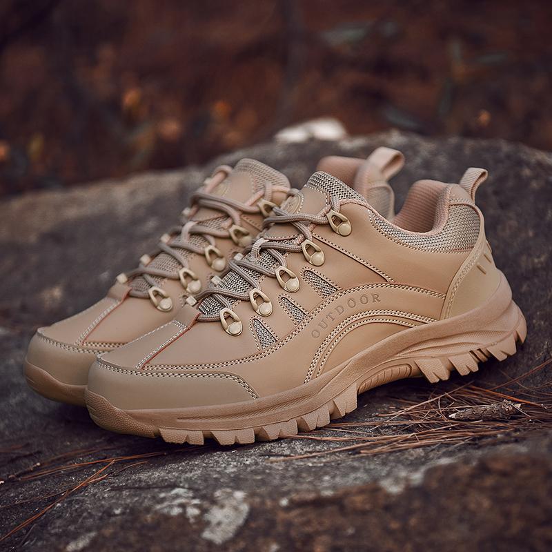 Уличные походные кроссовки, высококачественная кожаная треккинговая обувь, Нескользящая водонепроницаемая мужская походная обувь, мужские кроссовки для альпинизма и кемпинга