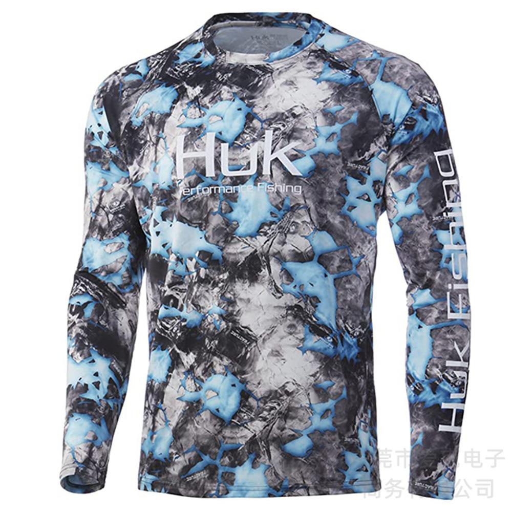 HUK fishing suit summer men's sunscreen outdoor sports fishing shirt quick-drying long-sleeved T-shirt lightweight breathable top