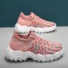 2025 весенне-осенние носки и обувь женские новые спортивные туфли из мушиного трикотажа, цветная платформа, повседневные кроссовки для папы, мужская обувь
