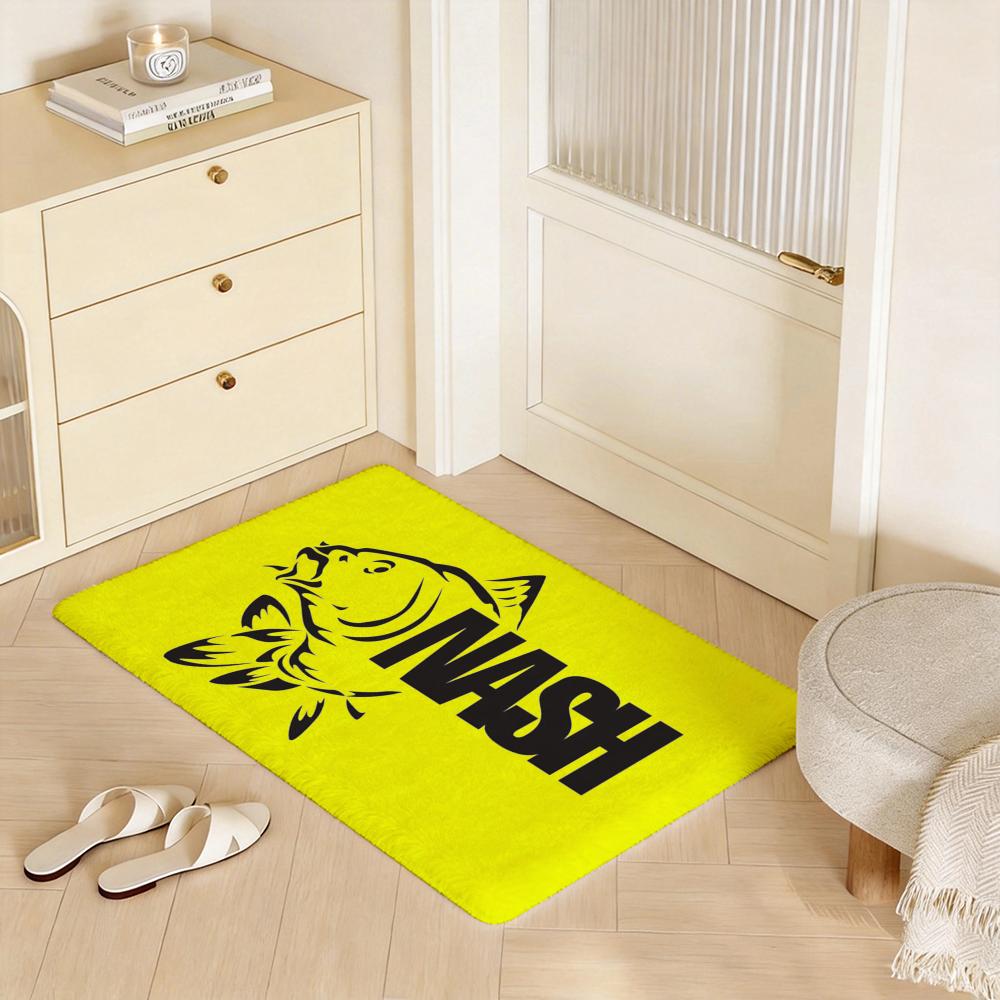 Brand N Nash Fishing Floor Mat Eco Flannel Doormat Non Slip Odorless Indoor Floor Rug Soft Short Plush Home Mat