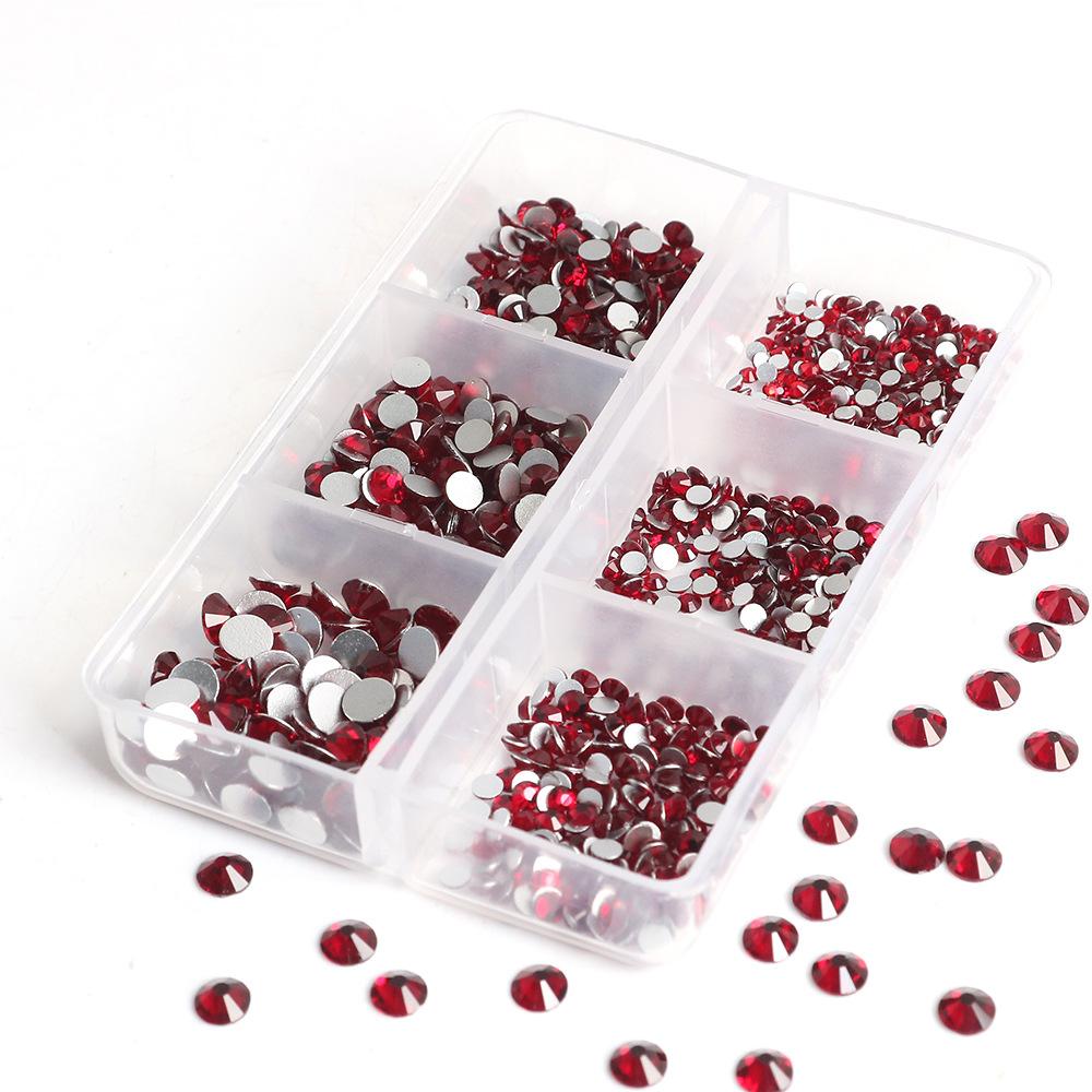 Украшения для ногтей 6 сеток стеклянные кристаллы стразы белого цвета смешанные супер вспышка плоское дно бриллиант цветной дизайн ногтей бриллиант