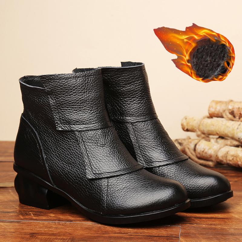 Ботильоны женские водонепроницаемые из натуральной кожи синие туфли на квадратном каблуке женские винтажные удобные ботинки роскошные туфли на каблуке