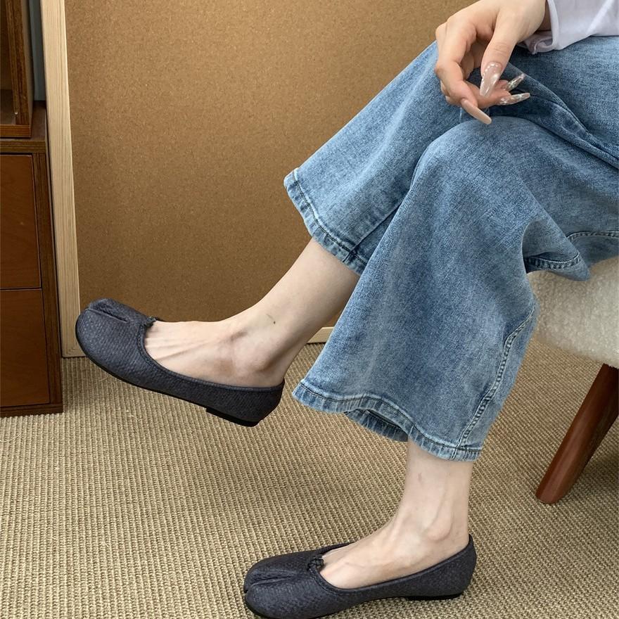 Flat-soled Pig's Feet Single Shoes Sub-toed Pig's Trotters Shoes Women's 2025 Summer New Soft-soled Lazy One-pedal Women's Shoes Casual Shoes
