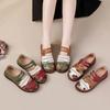 Новые сандалии из натуральной кожи с перфорацией, женские летние туфли на липучке, женские удобные сандалии на мягкой подошве, женские балетки, нескользящая обувь для мам