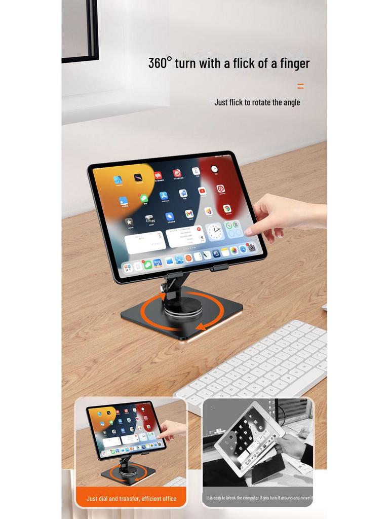 Вращающаяся на 360° металлическая подставка для планшета и телефона, складной настольный держатель для iPad