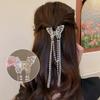 Trend Full Rhinestone Hollowed Out Butterfly Hair Clips Retro Pearl Tassel Ribbon Hair Claws Hairpins For Women Hair Accessories