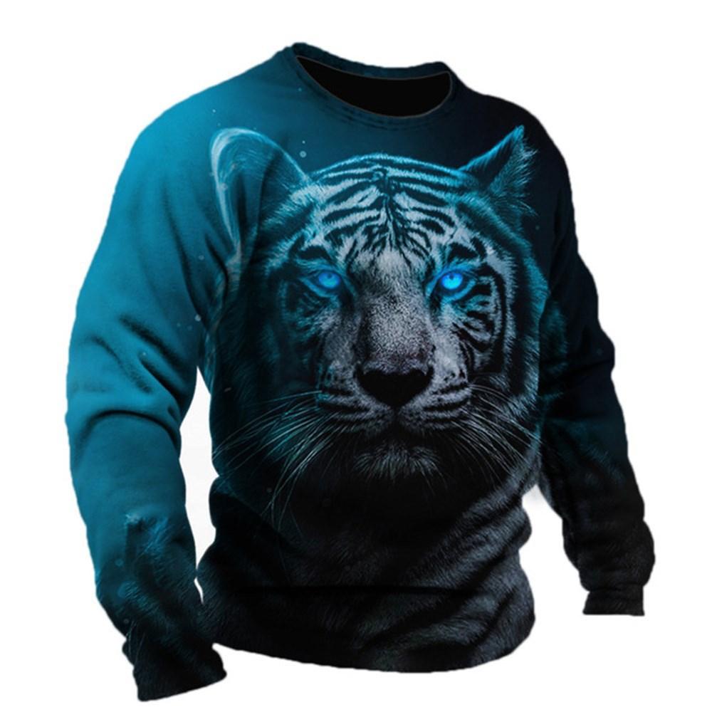Мужские свитера с изображением льва и животных, весна-осень, круглый вырез, длинные рукава, мужская спортивная одежда, большие размеры, винтажная толстовка с капюшоном с 3D-принтом