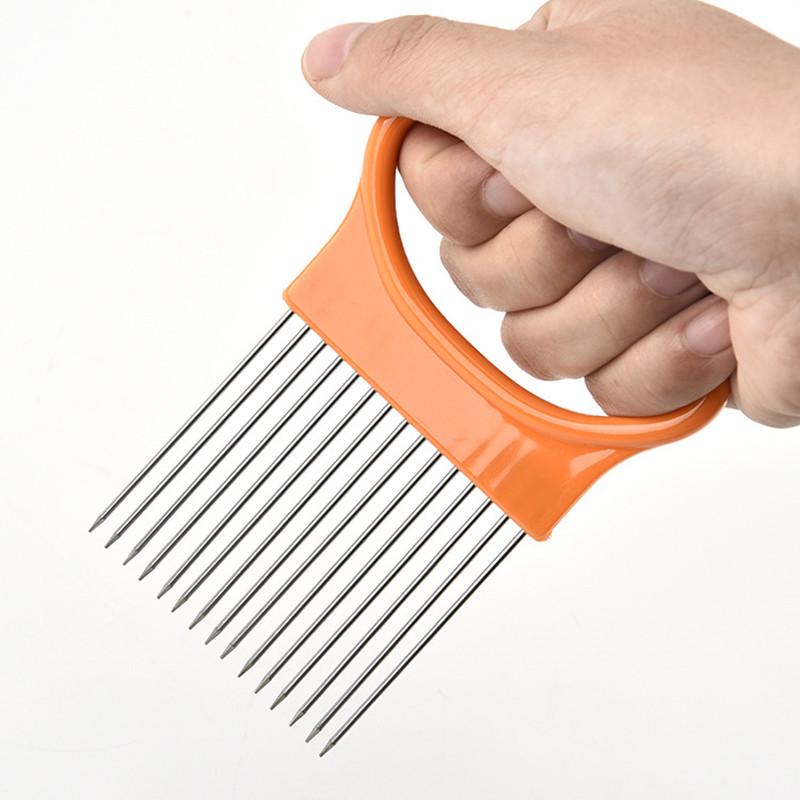 Stainless Steel Onion Fork Vegetable Slicer Tomato Cutter Metal Meat Needle Kitchen Accessories