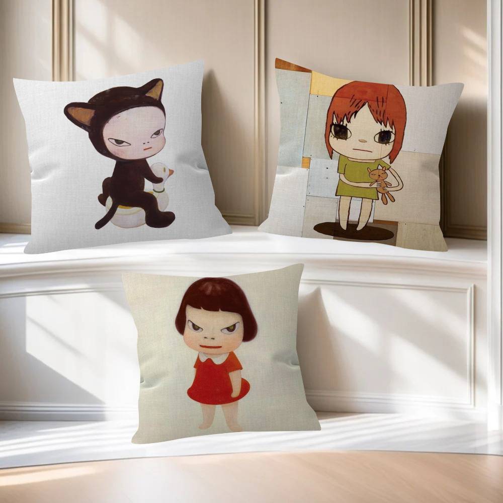 Art YYoshitomos cool Nara pillow cover sofa cushion cover home room decoration children gift