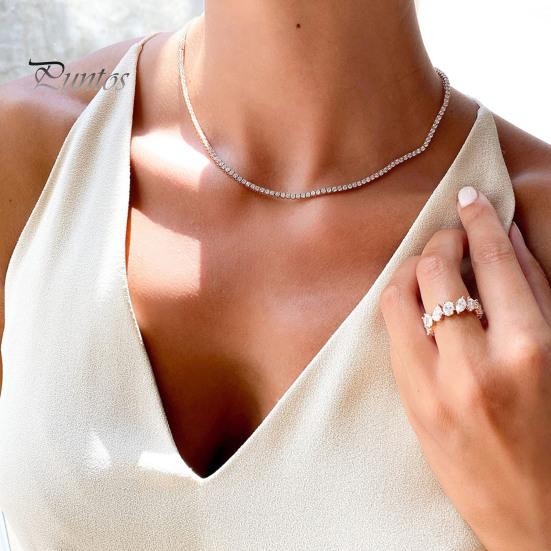 Женское элегантное колье-чокер со стразами, искрящееся регулируемое короткое ожерелье с кубическим цирконием, свадебные украшения, подарок