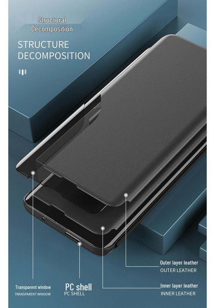 Флип-чехол с полупрозрачным окном для Honor 90 Lite/Honor 300 с магнитной защитой от падений