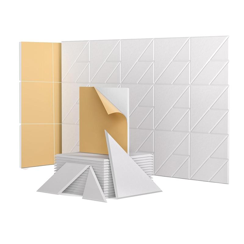 Classy-12 шт. Звукоизоляционные стеновые панели 12x12x0,4 дюйма Самоклеящиеся звукоизоляционные панели Акустические панели для дома, офиса