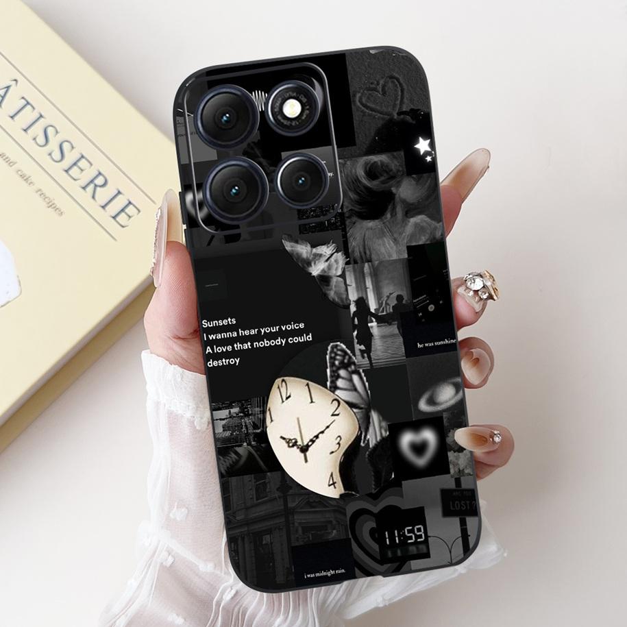 For Motorola Moto G86 Power Case Popular Flower Space Soft Black Silicone TPU Funda For Moto G86 Power 2025 Bumper G86Power Case