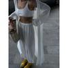 European and American New Fashion Idle Style See-through Loose Top Ankle-tied Trousers Set Top and Pants Set