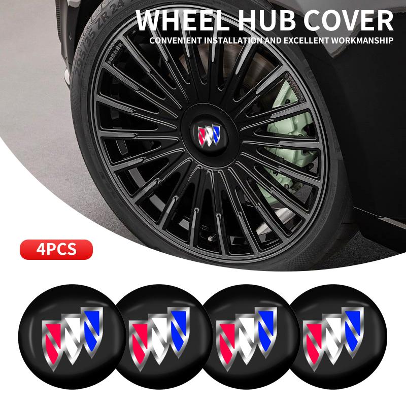 56mm 4pcs Car Logo Wheel Center Hub Decal Sticker For Buick Envista Enclave Encore GX Envision Lacrosse Regal Sportback TourX ZL2