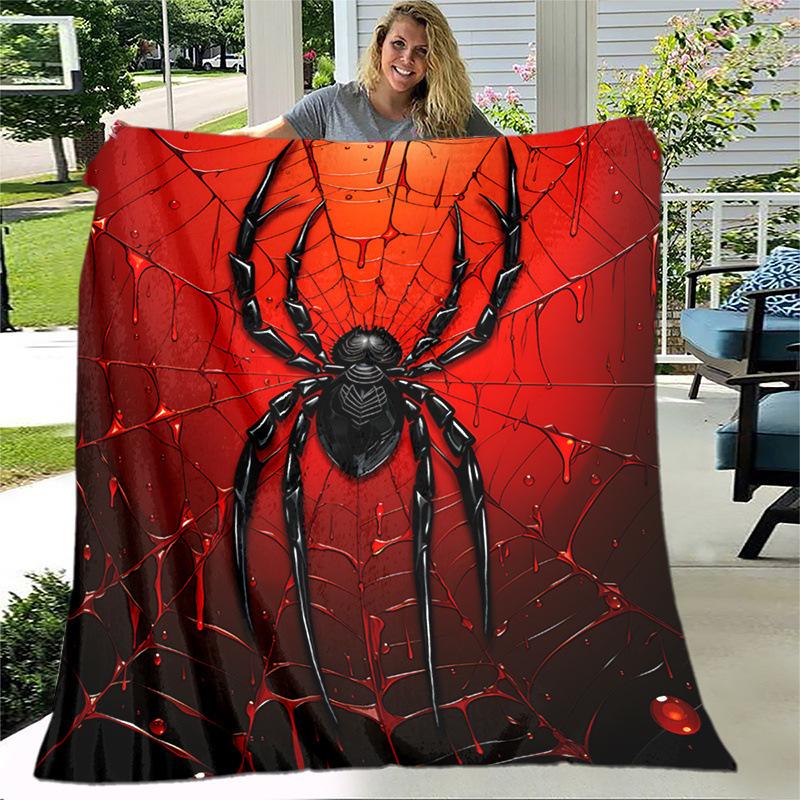 Halloween Spider Flannel Blanket Children Adult Gift Blanket Office Blanket