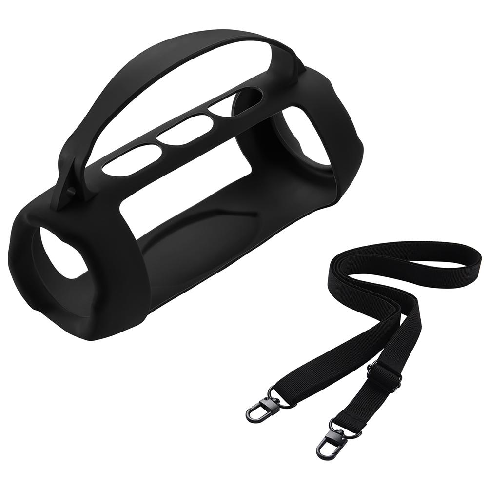 Silicone Cover Case Waterproof Travel Carrying Protective Gel Soft Skin with Shoulder Strap for JBL Charge 5 Wi-Fi Speaker