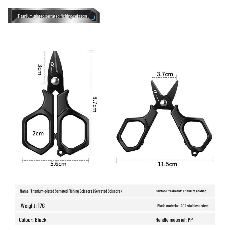 Новые многофункциональные рыболовные ножницы с титановым покрытием для PE-лески, поводкового материала и приманок Dyneema