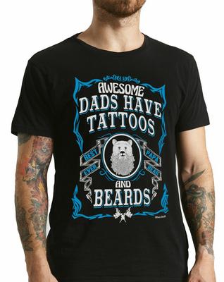 Мужская футболка AWESOME DADS TATTOOS BEARDS Рождественский подарок для отца папы Рождество