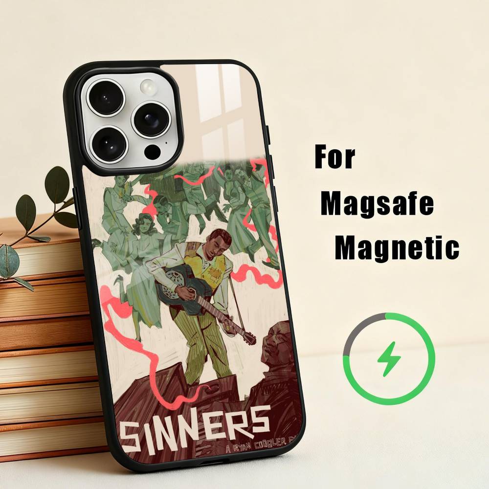 S-Sinners M-Movie-E W-Обои Чехол для Телефона Для iPhone 17,16,15,14,13,12,Plus,Pro,Max для Magsafe Магнитная Беспроводная Зарядка