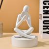 Abstract Resin Figure Ornament: Reading Statue for Bookshelf or Living Room Decor