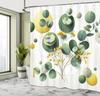 Шторка для душа с листьями эвкалипта, дизайн с листьями в стиле Mid Century Modern Boho, геометрические детали, тканевая ткань, декор для ванной комнаты