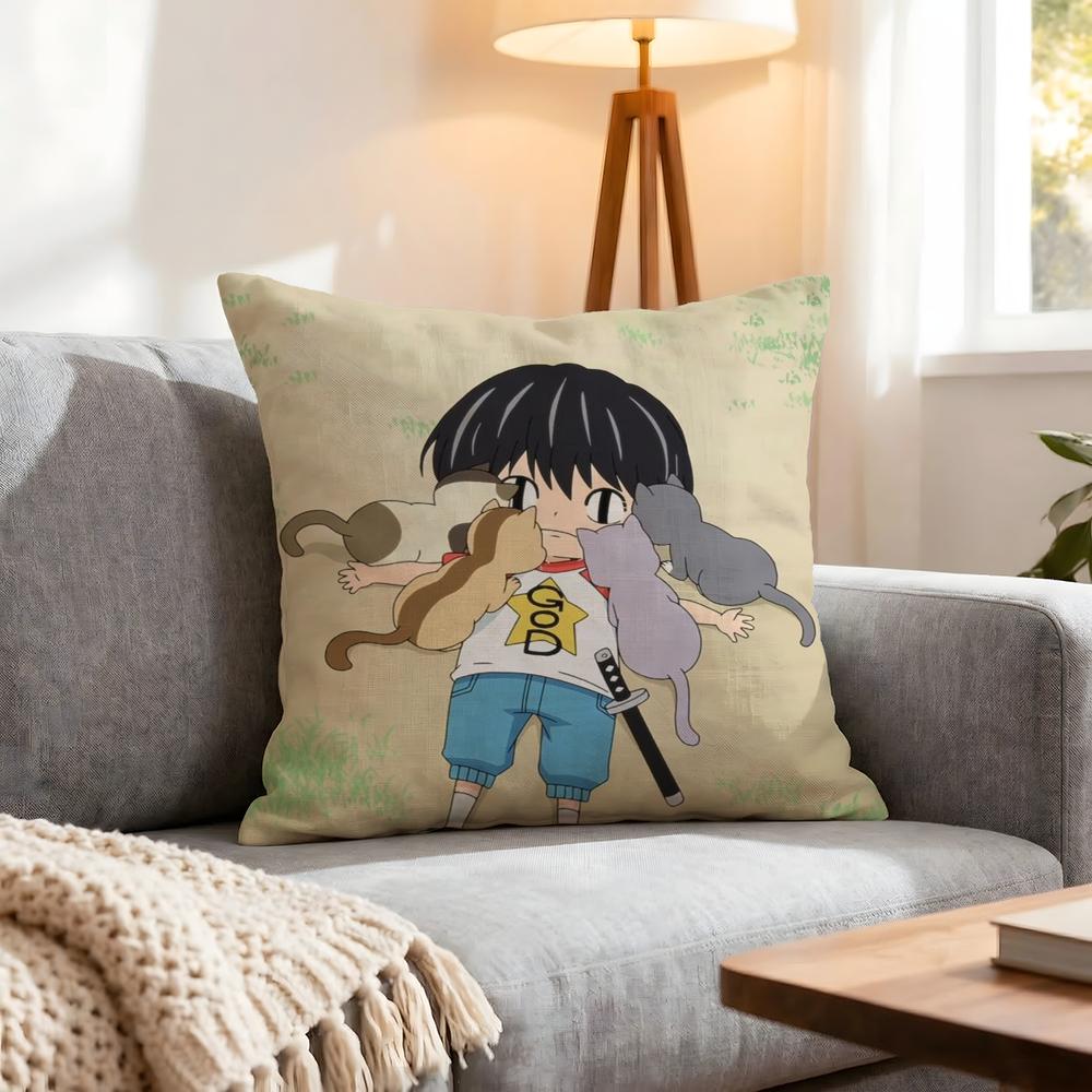 Anime Kotaro Lives Alone Cushion Cover 1Pcs Decorative Covers Soft Cushion Case For Sofa Couch Decor 40X40 45X45 Pillowcases