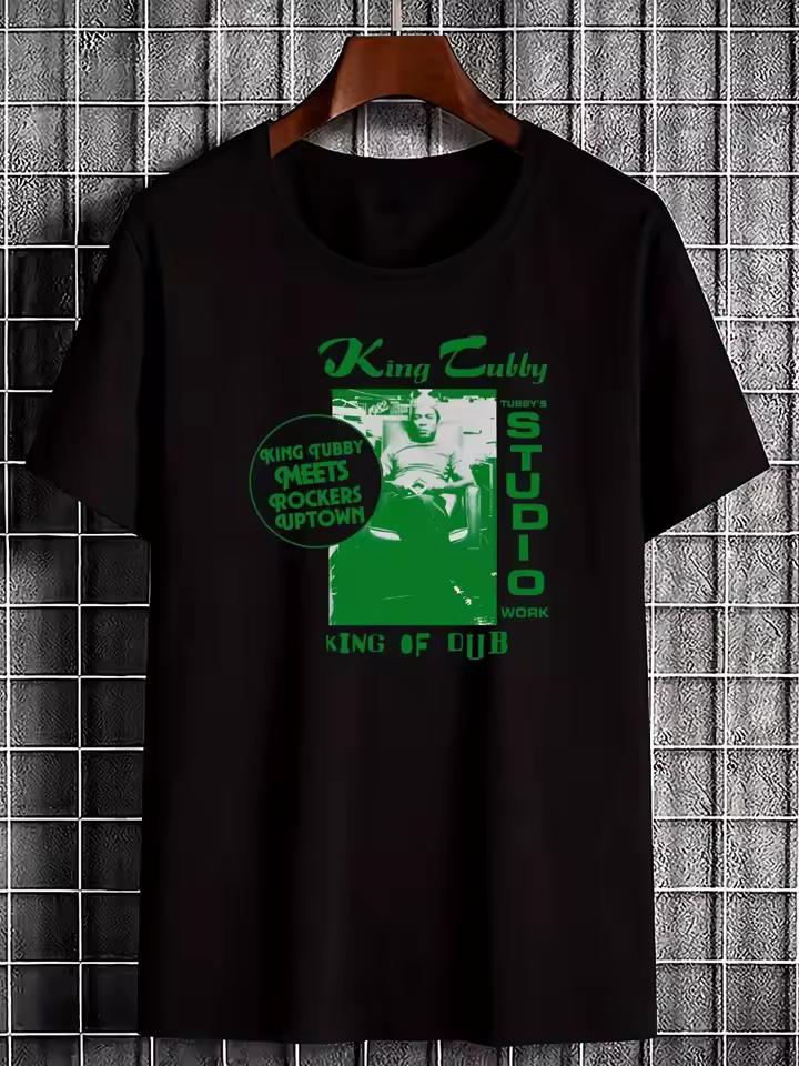 King Tubby Retro Disco Ghost Pattern T-Shirt - Soft and Breathable Fabric - Unisex Casual Streetwear Concert Apparel