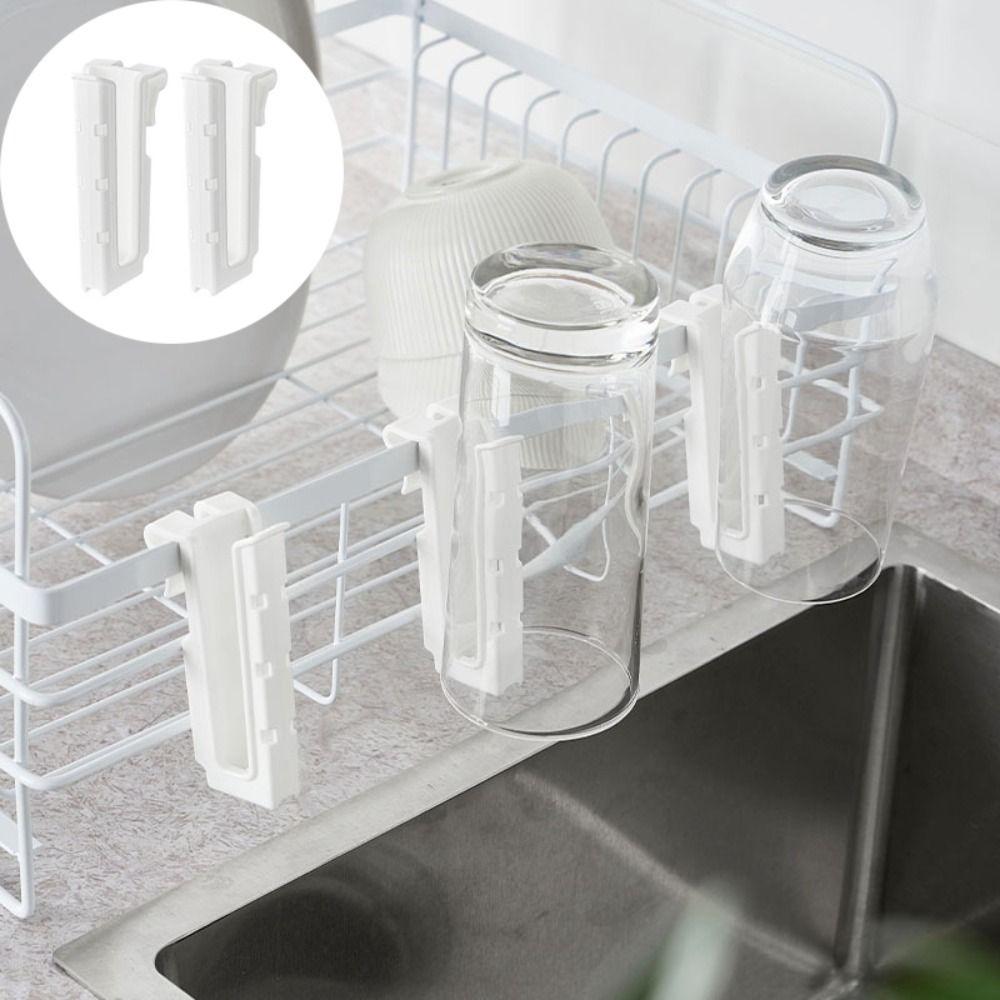 2Pcs Nail-free Upside-down Draining Cup Wall-mounted Cup Storage Hook New Storage Rack