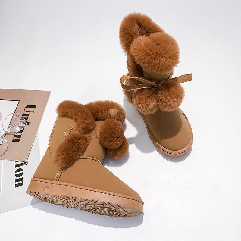 Зимние сапоги Теплые плюшевые сапоги Большие размеры Женские замшевые туфли на плоской подошве Женская модная обувь Удобные зимние сапоги Женские сапоги