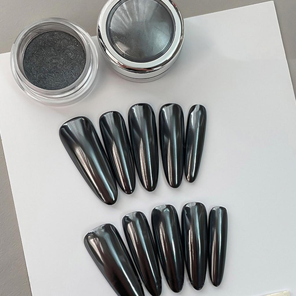 Aurora Mirror Effect Black Nail Powder Long Lasting Scratch Resistant DIY Manicure Glitter For Night Events