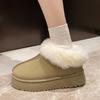 Мода 2024 года, осень и зима, новые теплые ботинки, женские зимние туфли на плоской подошве, плюшевые повседневные теплые ботинки для снега по щиколотку