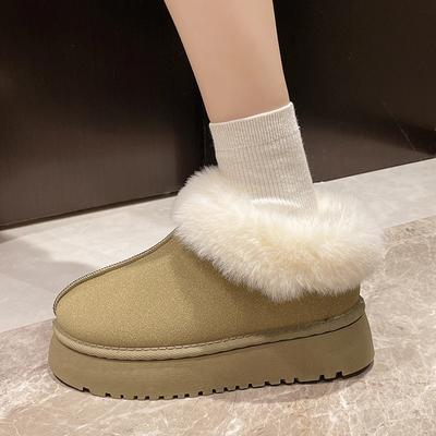 2024 Осень и Зима Новые Теплые Ботинки Женские Зимние Плоские Ботинки Плюшевые Повседневные Ботильоны Теплые Снежные Ботинки