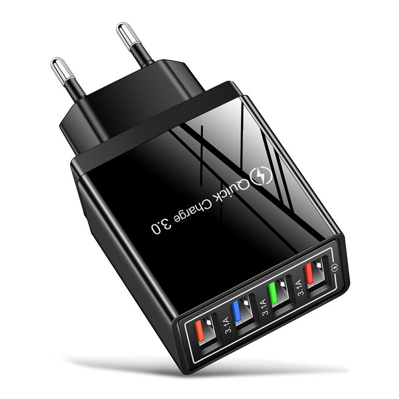 Зарядное устройство USB с несколькими портами, 4 USB, быстрая зарядка для телефона, планшета, портативное настенное зарядное устройство, быстрая зарядка для Poco, вилка EU/US