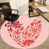1pc Floral Heart Office Round Area Rug,  Mat Suitable For Office, Under Office Chairs Bedroom Living Room Home Decor, Room Deco