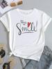 (Asian Size) Clothing Casual Tshirt Women Letter Love Heart Style Short Sleeve Fashion Print Lady Tee Top Female Graphic T-shirts